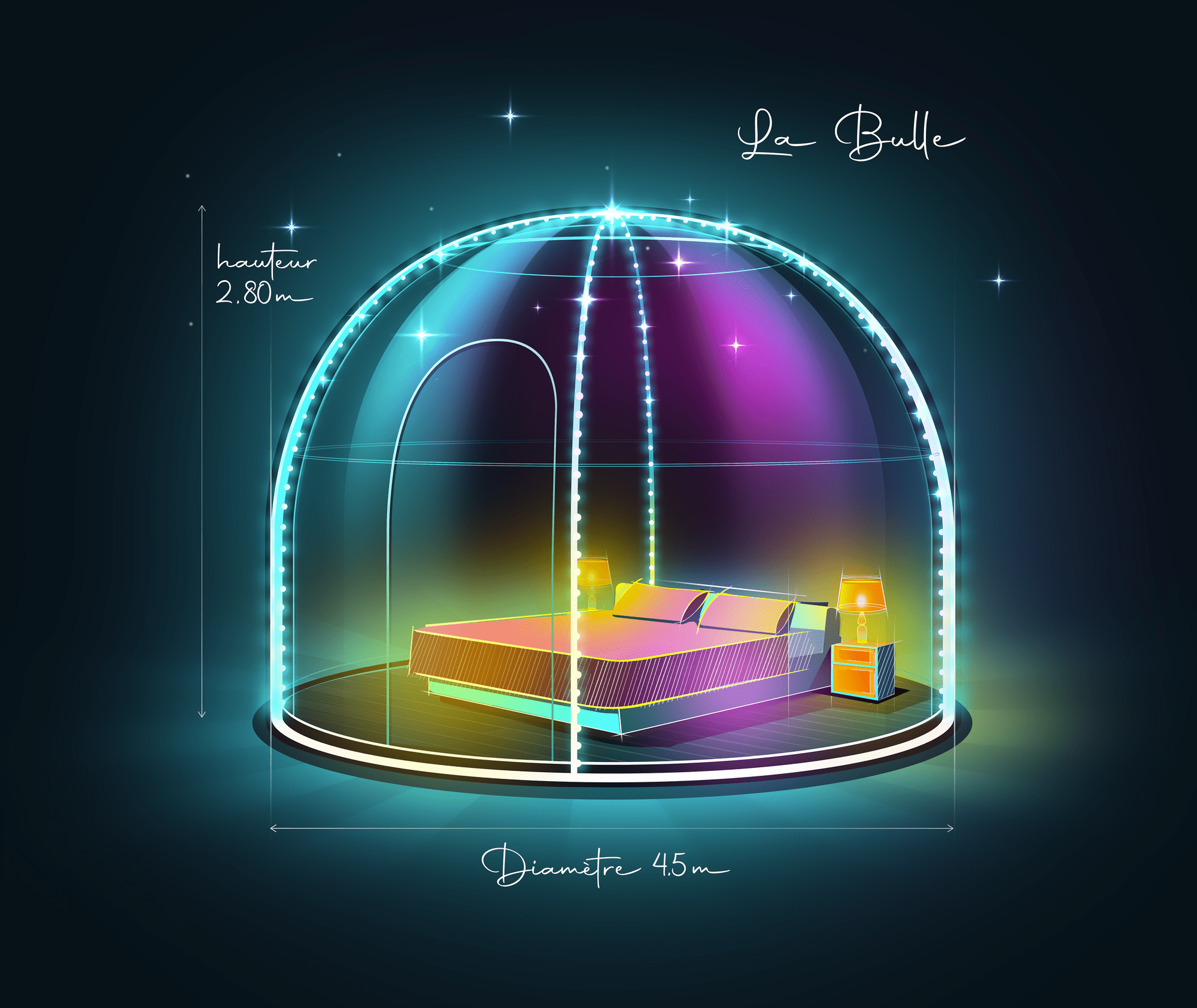 Croquis de l'hébergement : La Bulle